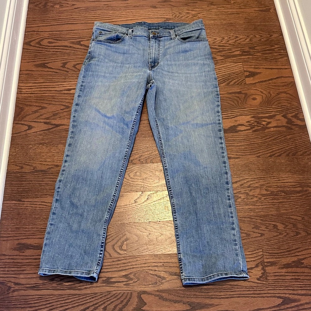 LL Bean 1912 Quality Denim Mens 35x30 Light Wash CoolMax Stretch Jeans 507485